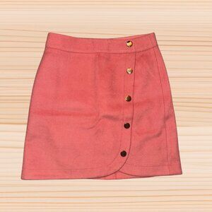 LOFT Stylish Coral Pink Skirt with Gold Button Accents